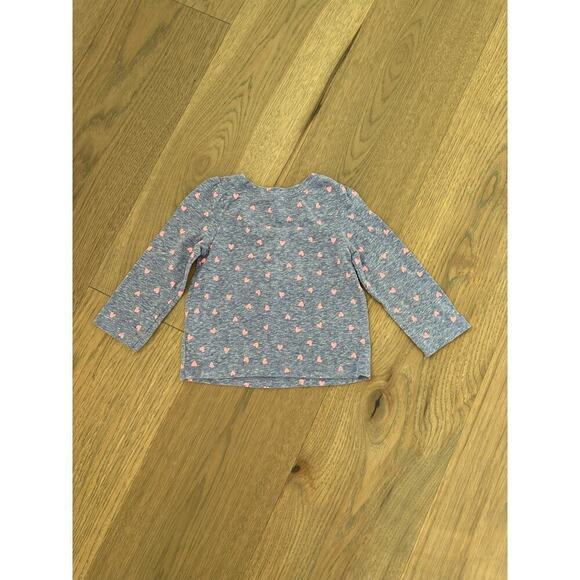 Circo Girls Pink and Purple Heart Heathered Long Sleeve Crew Neck Shirt Size 12M - Picture 3 of 7